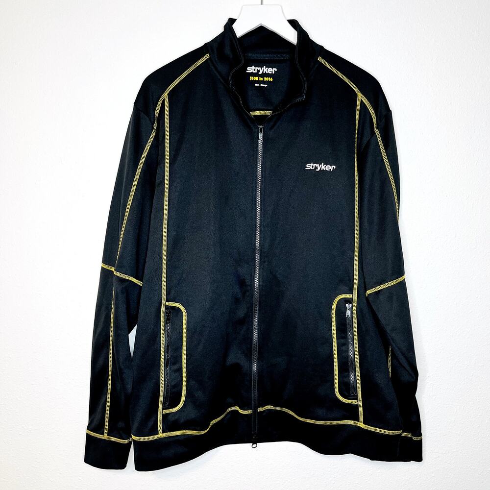 Stryker Full Zip Black & Yellow Fleece Ski Jacket Men's XL